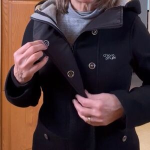 🔥Chlorophylle🔥 | Black wool blend mid season long jacket